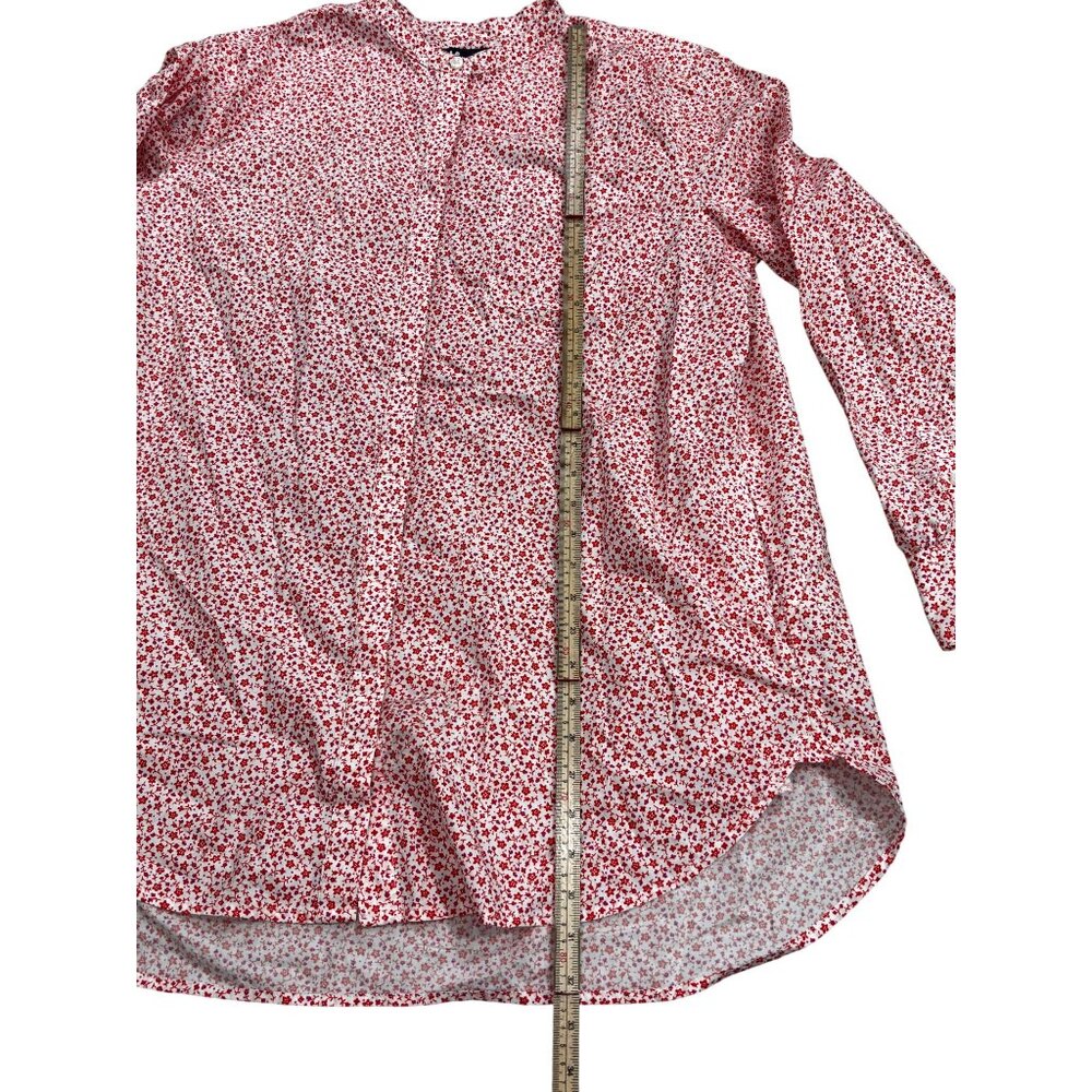 Lands End Womens MulticolorFloral Print Cotton Long Sleeve Blouse Shirt XL - Picture 9 of 13